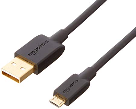 AmazonBasics USB 2.0 A-Male to Micro B Cable - 10-Feet, Black, 5-Pack