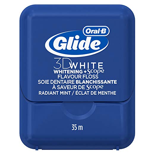 Oral-B Glide 3D White Whitening   Scope Flavor Dental Floss, Radiant Mint, 35m (Packaging May Vary)