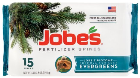 Jobe's 1611 Evergreen Outdoor Fertilizer Food Spikes, 15 Pack