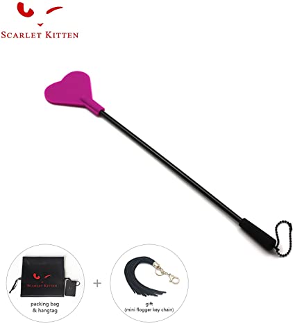 SCARLET KITTEN Silicone Riding Crop Horse Whip with Slapper Heart Shape Jump Bat