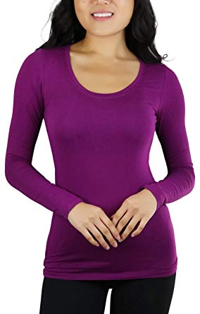 ToBeInStyle Womens' Basic Long Sleeve Scoop Neck T-Shirt