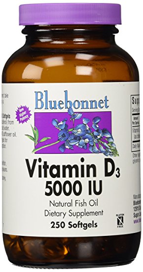 Bluebonnet Vitamin D3 5000 IU Softgel, 250 Count