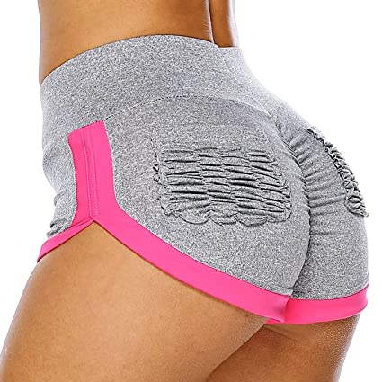 YOFIT Women Yoga Shorts Ruched Butt Sport Gym Push up Running Elastic High Waist Shorts Butt Lifting Hot Pants