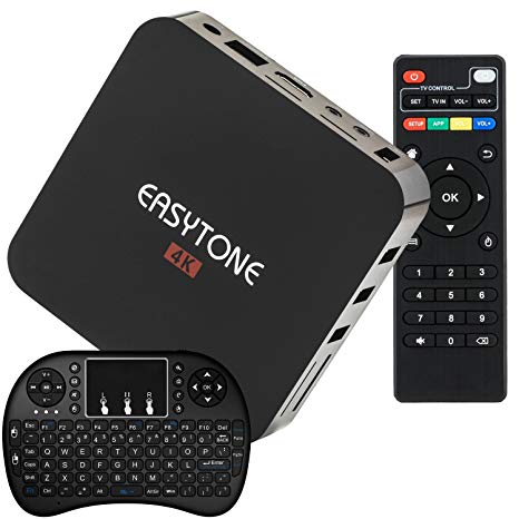 Easytone Google Android TV Box Quad Core Speed CPU 1GB/8GB WiFi 2.4GHz,4K Ultra HD, DLNA, Miracast Protocol 4K Smart TV Box   Wireless Mini Keyboard