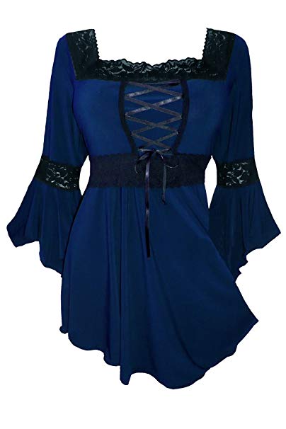 Dare to Wear Renaissance Corset Top: Victorian Gothic Boho Women's Peasant Blouse for Everyday Halloween Cosplay Festivals