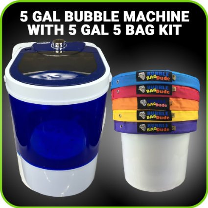 Bubble Machine 5 Gallon 5 Bag Ice Bubble Bags Mixing Kit - 5 Gallon Portable Mini Washing - Extracting System for Herbal Essence - With free 220 Micron Zipper Bag, Pressing Screen and Storage Bag