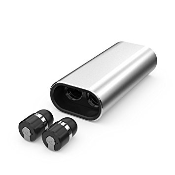 AXGIO Atom Truly Wireless Earbuds Bluetooth Earphones with Mic for iPhone 7 6s 6 5s iPad and Tablet - Silver