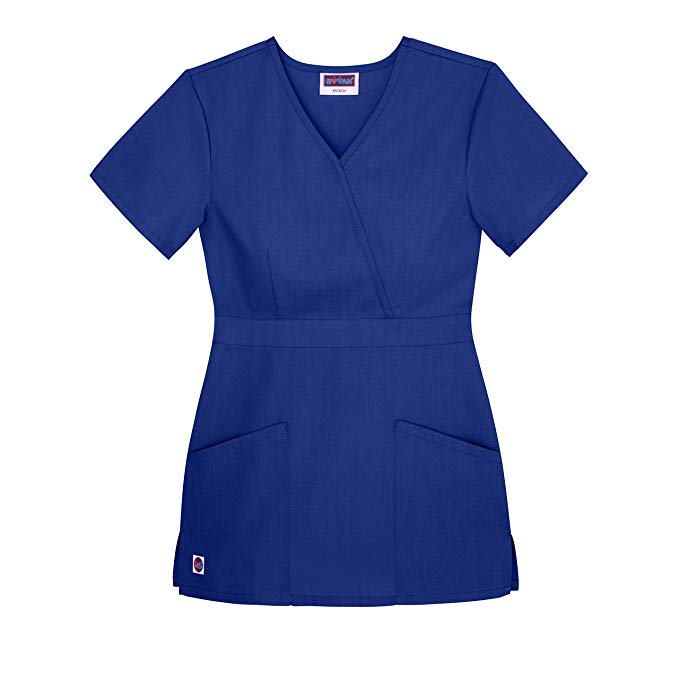 Sivvan Women's Scrubs Mock Wrap Top (Available in 12 Colors)