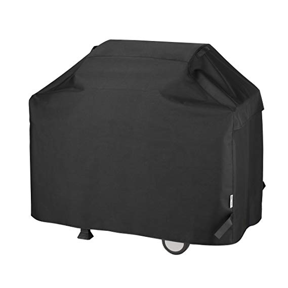 Unicook Barbecue Cover, Heavy Duty Waterproof Outdoor BBQ Gas Grill Cover, Fade and UV Resistant Oxford Fabric, Fits Weber Char Broil Outback Barbecues and More, 140cm /55 inch Length, Black