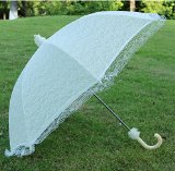 Aircee TM Beige Double Layered Lace Parasol Wedding Bridal Party Prop Sun Umbrella