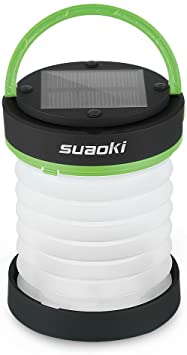 SUAOKI Led Camping Lanterns for Lighting (Powered by Solar Panel and USB Charging) Collapsible Flashlight for Outdoor Hiking Tent Garden (Emergency Charger for Phone, Water-Resistant)