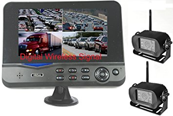 4Ucam TWO Digital Wireless Camera   7" Monitor Quad-view Split screen for Bus, RV, Trailer, Motor Home, 5th Wheels and Trucks Backup or Rear View