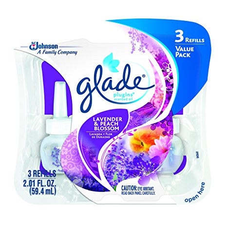 Glade Plugins Scented Oil Refills, Lavender and Peach Blossom, 2.01 Fluid Ounce