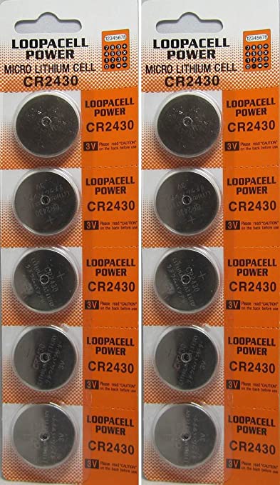 Loopacell Lithium Battery CR2430-10 Pcs Pack - 2 Blisters 3V Lithium Button Cell