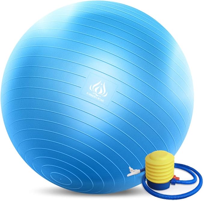 Forbidden Road Exercise Yoga Ball (4 Size, 4 Colors) 200 lbs Slip-Resistant Yoga Balance Stability Swiss Ball