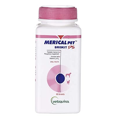 Trumppetz Vetoquinol Merical Pet Briskit Calcium and Phosphorus Supplement 60 Tablets