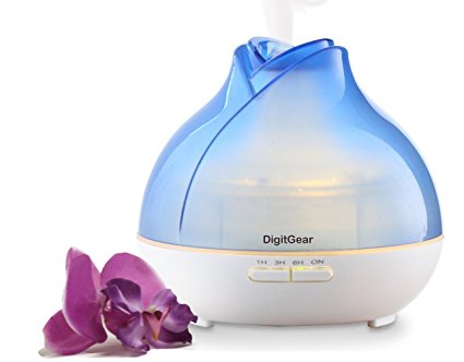Essential Oil Diffuser - Aroma Humidifier - Aromatherapy Diffuser Ultrasonic Whisper Quiet Cool Mist - Auto Shut Off for Home or Office - PBA Free (300ml Lotus)