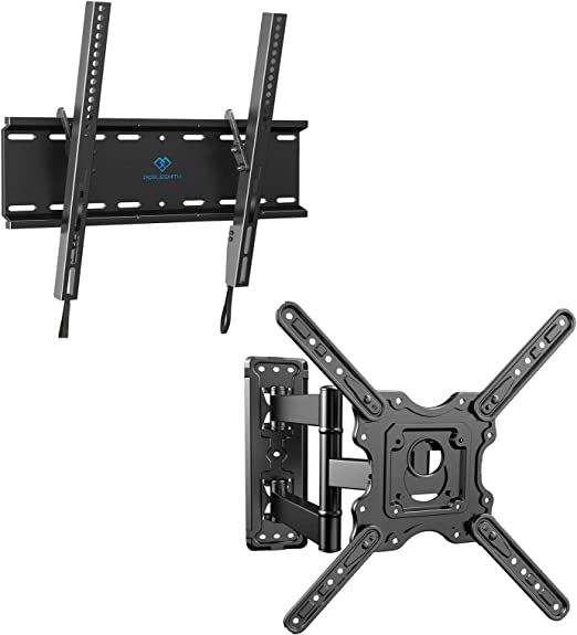 PERLESMITH Tilting TV Wall Mount for Most 23-55 inch,with VESA 400x400mm-PSMTK1:Heavy Duty TV Wall Mount PSMFK12 for Most 32-55 inch ,Max VESA 400x400mm,Single Wood Stud