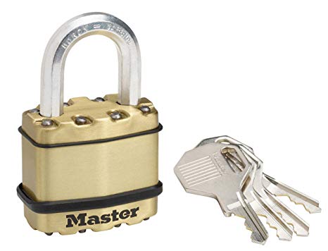 Master Lock Padlock, Excell® Covered Laminated Steel Padlock, High Security Lock, Keyed Lock, Best Used for Storage Units, Sheds, Garages, Fences and More