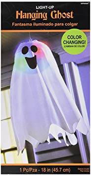 Amscan Halloween Light-Up Ghost Fabric Hanging Decoration