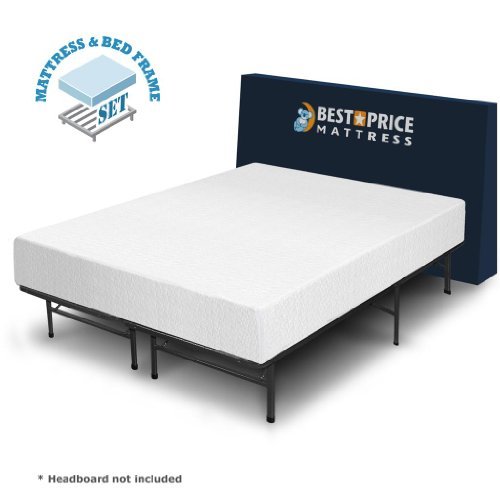 Best Price Mattress 10-Inch Memory Foam Mattress and Bed Frame Set, Twin