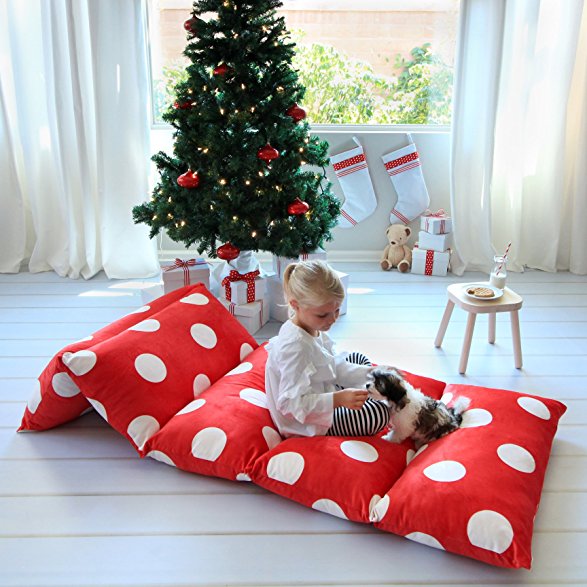 Kid's Floor Pillow Bed Cover - Use as Nap Mat, Portable Toddler Bed or inflatable air mattress alternative for Sleepovers, Travel, Napping, or as a Lounger for Reading, Playing. Cover Only!