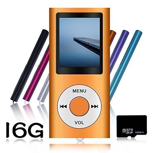 Tomameri Portable MP4 Player MP3 Player Video Player 16 GB Micro SD Card with Photo Viewer  E-Book Reader  Voice Recorder-Orange
