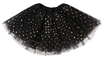 Lullaby 4 Layered Girls Tutu Skirt Fluffy Stars Sequins Princess Dress up Ballet Tutu