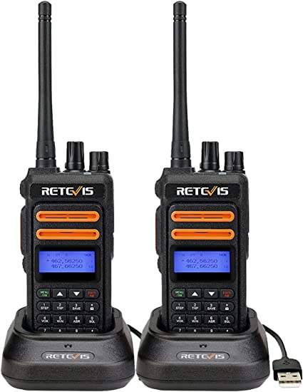 Retevis RT76P GMRS Walkie Talkies for Adults Long Range, High Power Two Way Radio Rechargeable, NOAA, Dual Watch, Outdoor Hunt Camping Church(2 Pack)