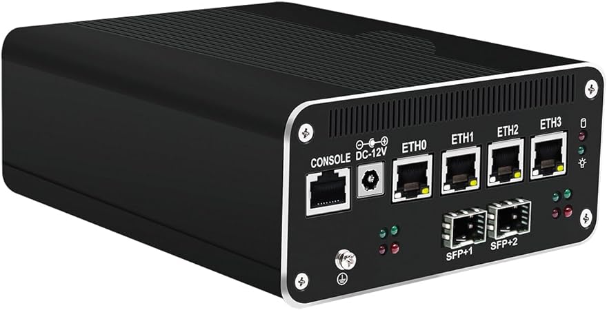 HUNSN Micro Firewall Appliance, Mini PC, VPN, Router PC, Intel Core I5 1240P, RJ50f, AES-NI, 4 x 2.5GbE I226-V, 2 x SFP  Optical 10Gbe 82599ES, Barebone, NO RAM, NO Storage, NO System