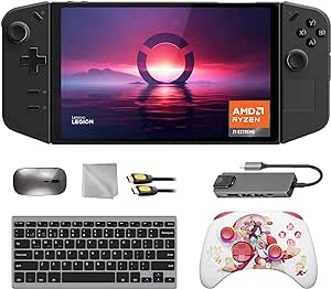 LENOVO Legion Go 1TB SSD Gaming Handheld 8.8-inch Touchscreen 144Hz 2K QHD AMD Ryzen Z1 Extreme Processor, Touro Wireless Pro Controller, Hub, Keyboard & Mouse Combo, 7 in 1 Bundle