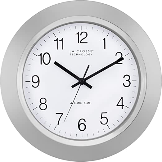 La Crosse Technology WT-3144S 14 inch Atomic Analog Wall Clock – Silver