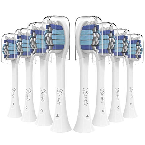 Replacement Brush Heads Compatible with Philips Sonicare Electric Toothbrush, ProtectiveClean, DiamondClean, FlexCare , HealthyWhite  By Bernito,8 Pack