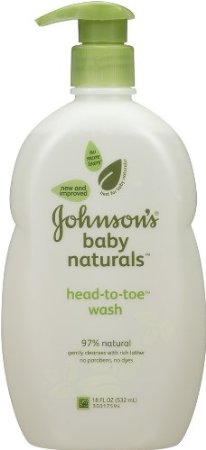 Johnsons Natural Head-to-Toe Baby Wash 18 Ounce