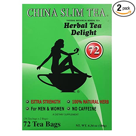 China Slim Dieter's Tea Delight, Large 6.34oz/180g, 72-Count Pack of 2