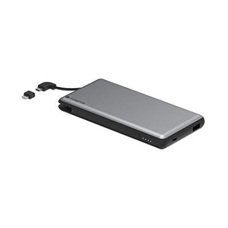 mophie powerstation Plus XL External Battery with Built in Cables for Smartphones and Tablets (12,000mAh) - Space Grey