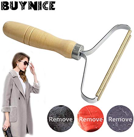 Portable Wood Lint Remover Manual Clothes Cleaning Fuzz Shaver,Multi-Fabric Sweater Comb with Steel net,Pet Hair Hairball Quick Epilator for Wool Products Combing Suede Lint Blankets Lint Removal 1