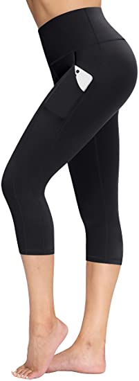 TQD High Waist Yoga Pants, Tummy Control, Pocket Yoga Pants for Women, 4 Way Stretch Yoga Leggings Workout Running Pants