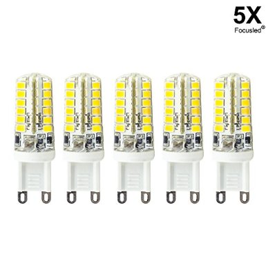 Focusled 5 Packs G9 Bulbs SMD 2835 LED Bulb 3.5W G9 led lamp Light Bulbs Warm White spotlight bulb in crystal lamp Super Bright G9 led 350-380LM AC 200-240V