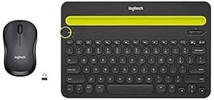 Logitech K480 Wireless Multi-Device Keyboard & M221 Wireless Mouse, Silent Buttons, 2.4 GHz with USB Mini Receiver, 1000 DPI Optical Tracking, 18-Month Battery Life, Ambidextrous PC/Mac/Laptop