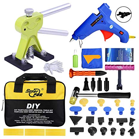 Fly5D Newest 51Pcs DIY Auto Car Truck Dent Repair Kit Paintless Dent Remover Pops a Dent & Ding Car Puller PDR Set with Tool Bag