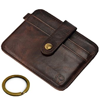Edmen Retro leather credit card case card holders purse wallets for men and women