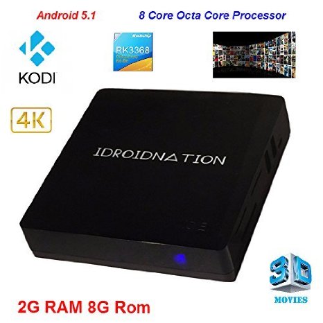 Idroidnation I-Box Octa Core 51 Lollipop Android Tv Box 2g 8g Plug and Play 4k Tv Kodi Box 15 Streaming Media Player Fully Loaded Iptv Htpc