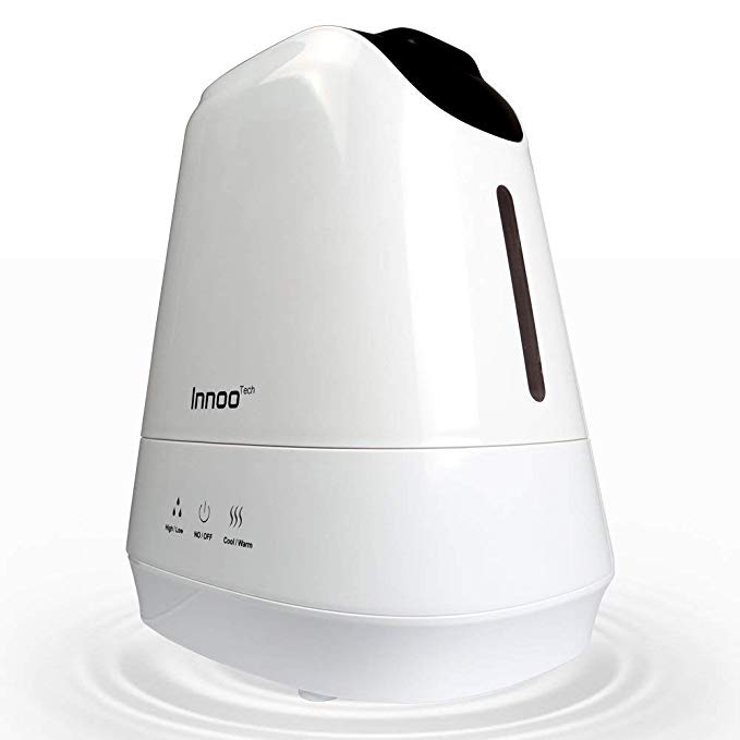 Innoo Tech D1958 4.2L Warm & Cool Mist Humidifiers with Aromatherapy Touch Control | Whisper-Quiet Operation | Auto Shut-Off for Baby Bedroom, Nursery Bedding, Office, Living Room, White