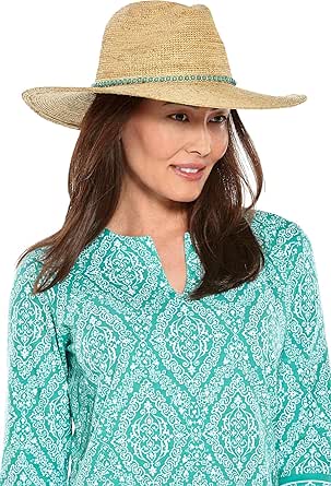 Coolibar UPF 50  Women's Avery Raffia Fedora - Sun Protective