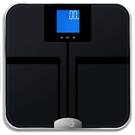 EatSmart Precision GetFit Digital Body Fat Scale w/ 400 lb. Capacity Auto - 12.5" x 12.5" x 1" - Free 3 yr Protection From Asurion, LLC
