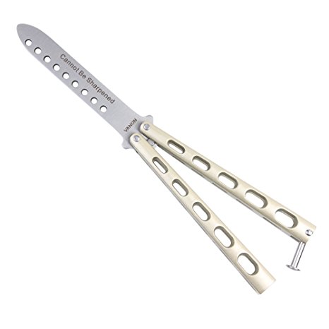 VANON Balisong Practice Knife Butterfly Knife Trainer with Unsharpened Blade