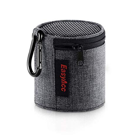 EasyAcc Bluetooth Speaker Case for Anker SoundCore Mini/Betron KBS08 BPS60/ EasyAcc Mini Wireless Speaker, Portable Travel Bag EVA Soft Cover, Carry Pouch with Carabiner, Dark Grey