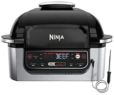 Ninja Foodi LG450 Smart 5-in-1 Indoor Grill and Smart Cook System with Smart Thermometer