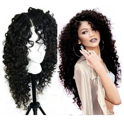 Wigshow Deep Curly Heat Resistant Lace Front Synthetic Hair Wigs For Black Women 24 Inches